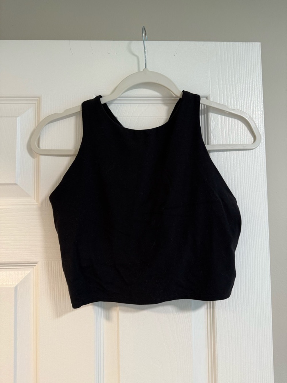 Athleta Black High-Neck Cropped Workout Top
